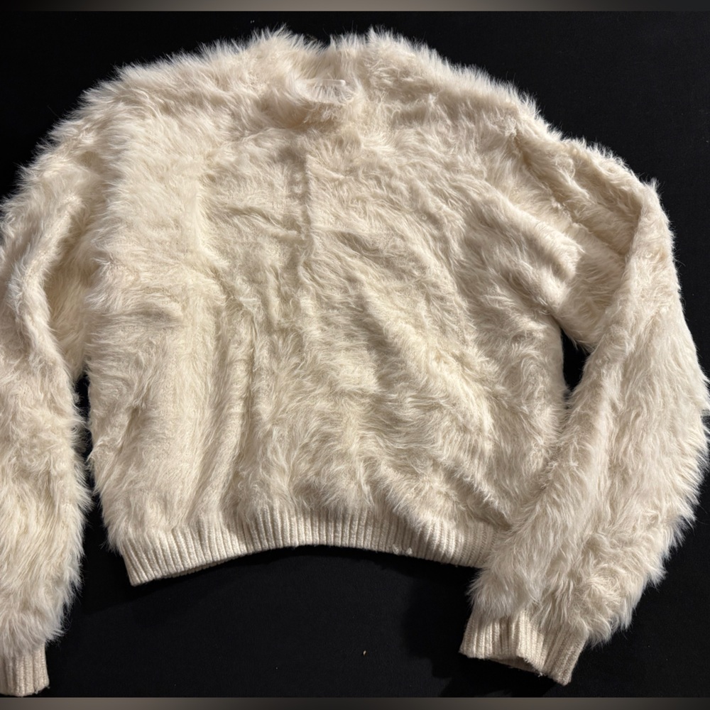 Zara Cream Fuzzy Sweater